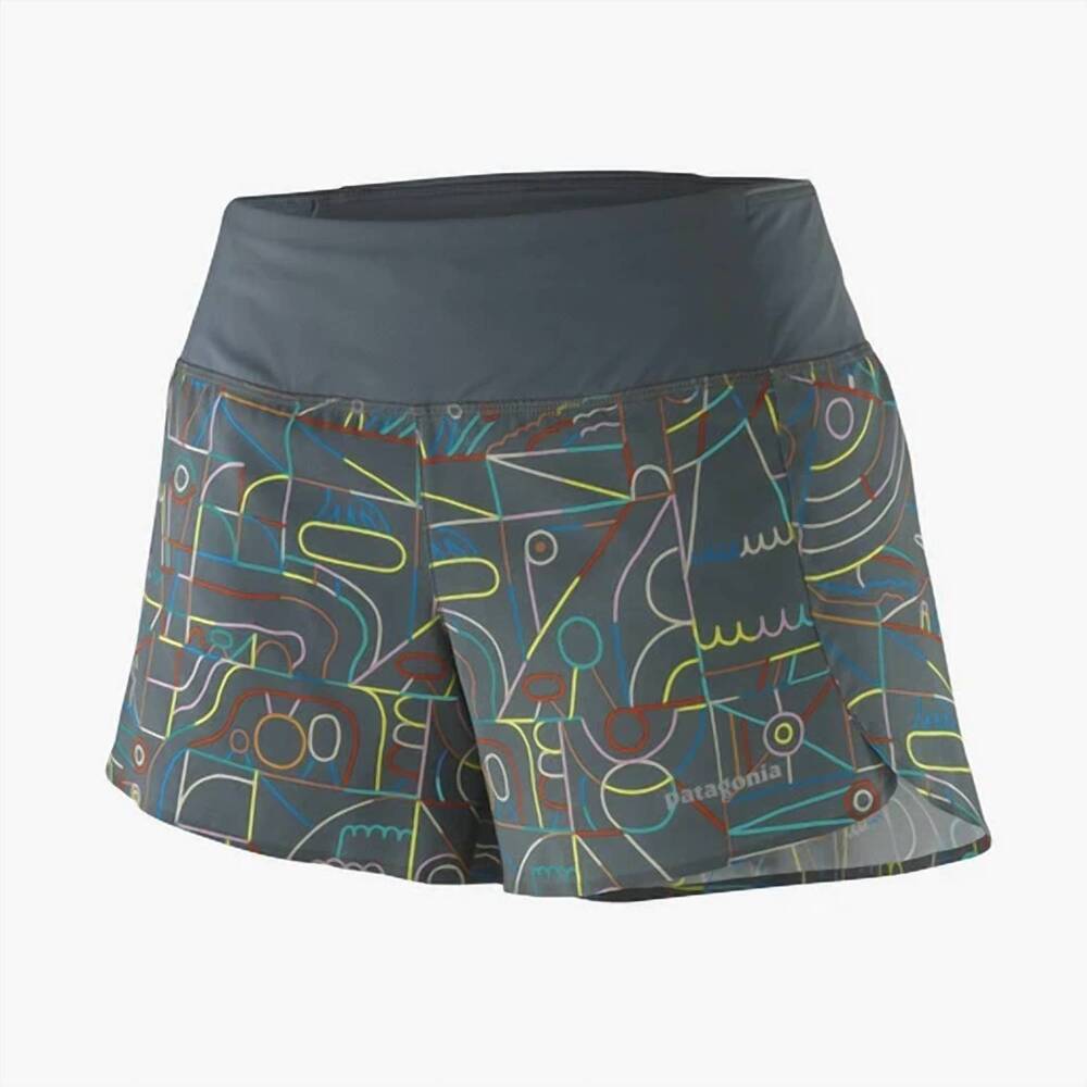 NEW PATAGONIA women's strider pro shorts in lose yourself outline: nouveau green